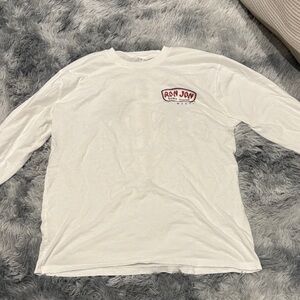Ron Jon White Long Sleeve with Surfboard Graphic